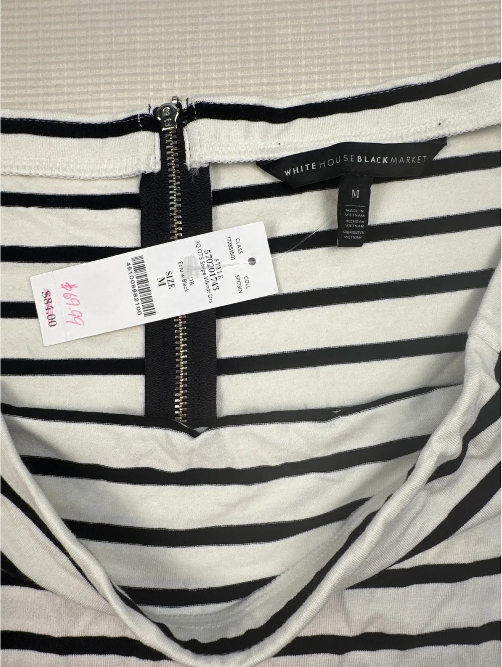 White House Black Market Off-Shoulder Striped Dress Size M